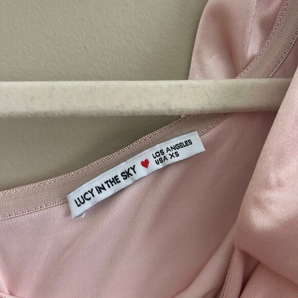 Lucy in the Sky Off the Shoulder Bow Maxi Dress Sz XS - Picture 7 of 7